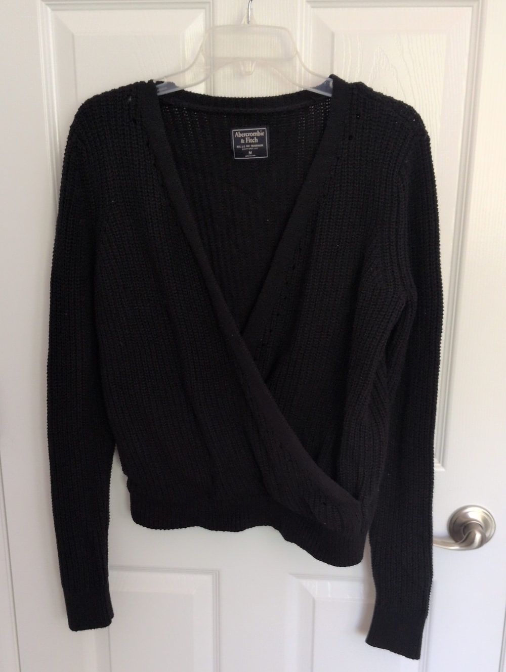 Abercrombie & Fitch Black Wrap Sweater - M